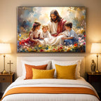 Jesus With Children Faith Wall Art II