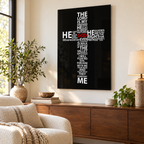 Psalm Typography Word Cross Glass Wall Art