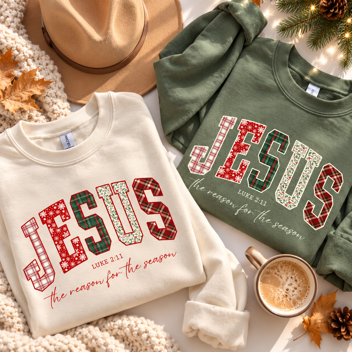 Christian Jesus Sweatshirt – Christmas Bible Verse Trendy Faith Apparel Gift