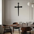 Christian Barbed Wire Cross Metal Wall Art – Religious Rustic Home Decor- KAF553