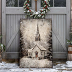 Vintage Church Christmas Wall Art