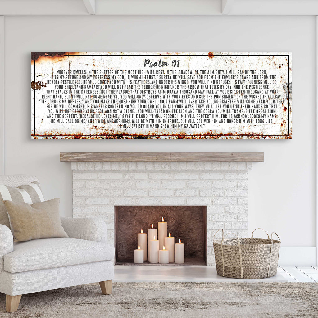 Psalm 91: He Is My Refuge – Rustic Christian Wall Art