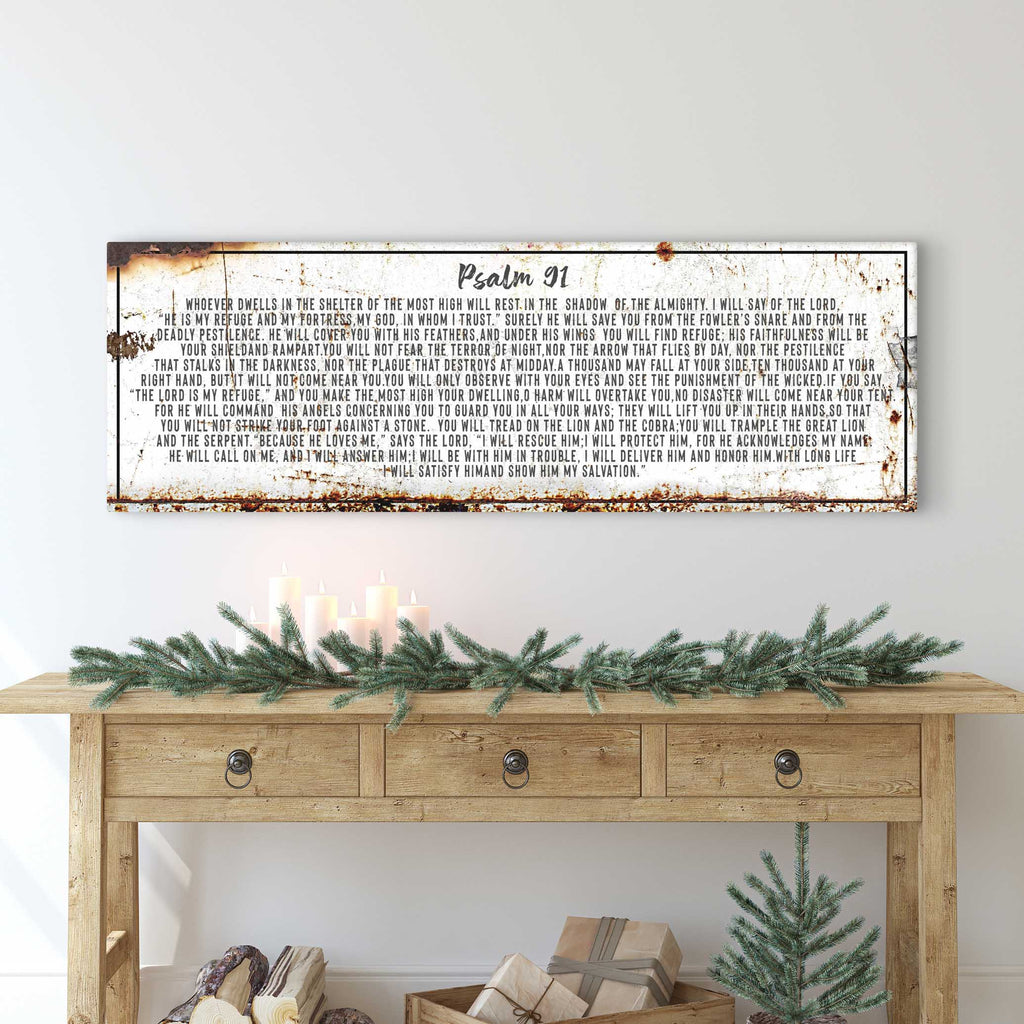 Psalm 91: He Is My Refuge – Rustic Christian Wall Art