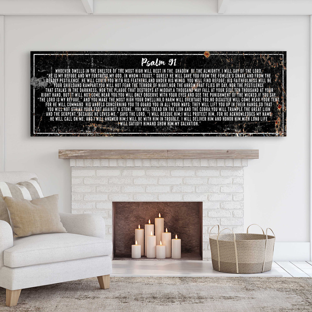 Psalm 91: He Is My Refuge – Rustic Christian Wall Art