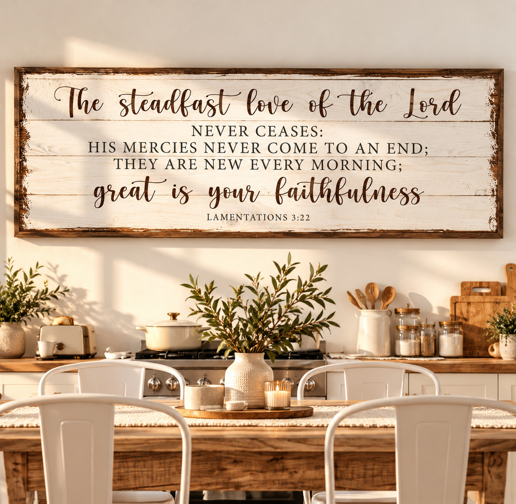 The Steadfast Love Of The Lord Lamentations 3:22-23 Faith Sign