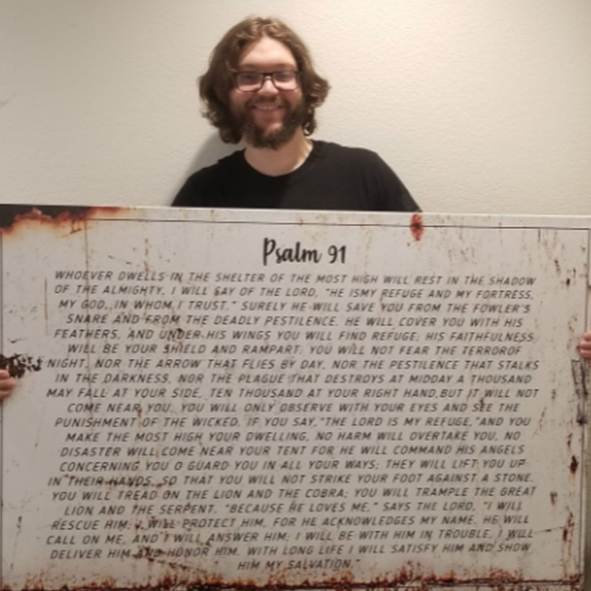 Psalm 91: He Is My Refuge – Rustic Christian Wall Art