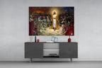 Golden Robe Among Soldiers Jesus Glass Wall Art