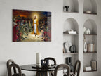 Golden Robe Among Soldiers Jesus Glass Wall Art
