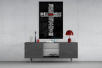Psalm Typography Word Cross Glass Wall Art