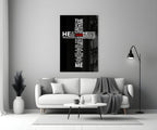 Psalm Typography Word Cross Glass Wall Art