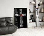 Psalm Typography Word Cross Glass Wall Art