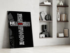 Psalm Typography Word Cross Glass Wall Art